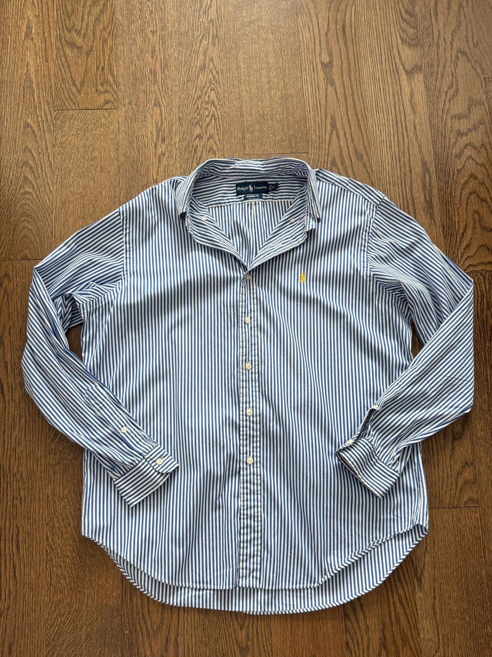 Ralph Lauren Men’s Blue Striped Classic Shirt size XL